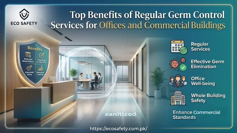 Germ control services for offices and commercial buildings to improve hygiene and safety